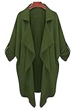 Bluetime Women's Thickened Chiffon Long Sleeve Drape Open Front Trench Coat Cardigan