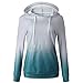 MmNote Women's Casual Comfortable Gradient Color Punk Rock Scoopneck Sweaters Originals Long Sleeve Hoodies