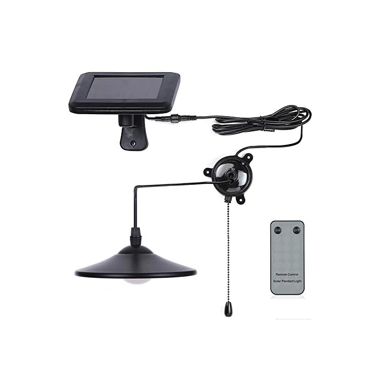 Lixada 3W Solar Hängende Lampe/Solarleuchten mit Fernsteuerungs