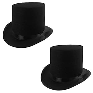 Funny Party Hats Black Felt Top Costume Magician Hats (2 Pack)