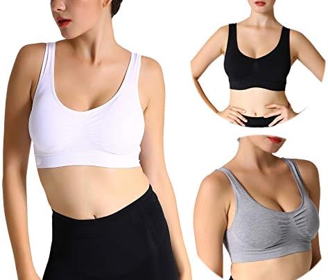 JOJOANS 1/3/4 Pack Sports Bras for Women - Seamless Workout Yoga Bra Stretchy Comfort Sleep Bra with Removable Pads…