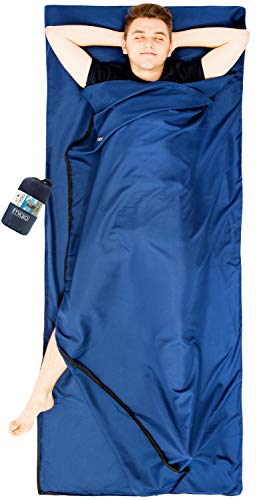 MIQIO 2 in 1 Sleeping Bag Liner and Lightweight XL Size Double Travel Bed Sheet