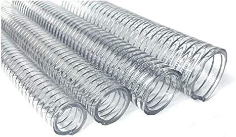 Espresso Machine Drain Hose 6ft Lengths - Clear Hose Armored with Tough Metal Rein - Kink free Design (18mm)