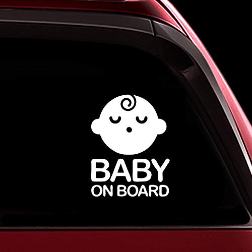 TOTOMO Baby on Board Sticker - Safety Caution Decal Sign Stickers for Cars Windows Bumpers - Sleeping Baby Boy ALI-020 - Thumbnail 4