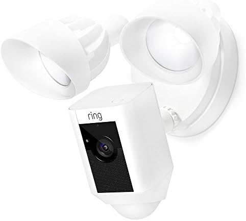 Ring Floodlight Security Camera - Hardwired with Ultra-Bright LED Floodlights and Siren (White Floodlight)