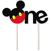 Hongkai Mouse ONE Cake Cupcake Toppers Cake Toppers Picks for Baby Boy Girl 1st Birthday Happy Birthday Baby Shower Anniversary Party Decorations Supplies