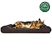 Furhaven Orthopedic Dog Bed for Large Dogs w/ Removable Washable Cover, For Dogs Up to 75 lbs - Ultra Plush Faux Fur & Suede Luxe Lounger Contour Mattress - Chocolate, Jumbo/XL