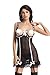 Amoretu Womens Sheer Lingerie Babydoll Mini Dress