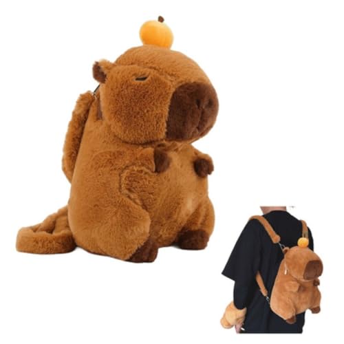 Mochila de Pelúcia Capivara Super Fofa e Macia Ideal Para o Dia a Dia Compacta e Espaçosa ideal para Crianças Adolescentes ou Adulto