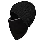ZPbliss Winter Ski Mask Knit Hat Face Cover Outdoor Stretch Windproof Cap- Best Fleece Cable Face Mask Scarf Skull Warmer for Skiing, Running, Cycling, Jogging, Camping, Motorcycle.