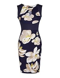 Vestido sin mangas con estampado floral y fiesta informal con cuello en V sin mangas de Fantaist para mujer