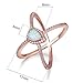 OPALBEST 18K Rose Gold Plated Opal Ring X Criss Cross Rings Birthstone Band for Women (7)