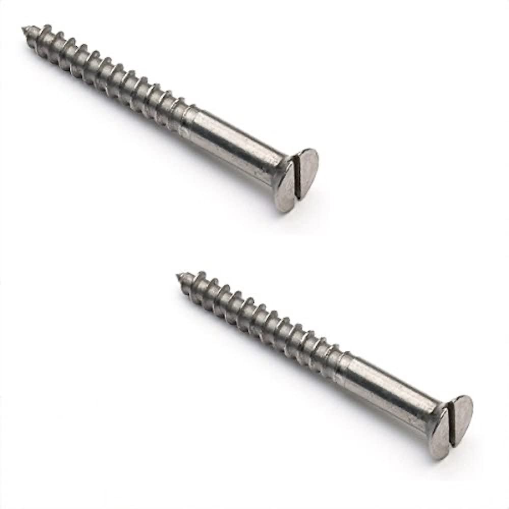 Merriway BH03567 (100 Pcs) 5/8-Inch x 5 mm Slotted CSK Self-Colour Screw - Pack of 100 Pieces