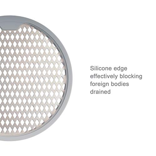 Shower Drain Hair Catcher Trap Mesh Good Grips Easy Clean Drain Protector – Stainless Steel & Silicone by Kindga(1 pack)