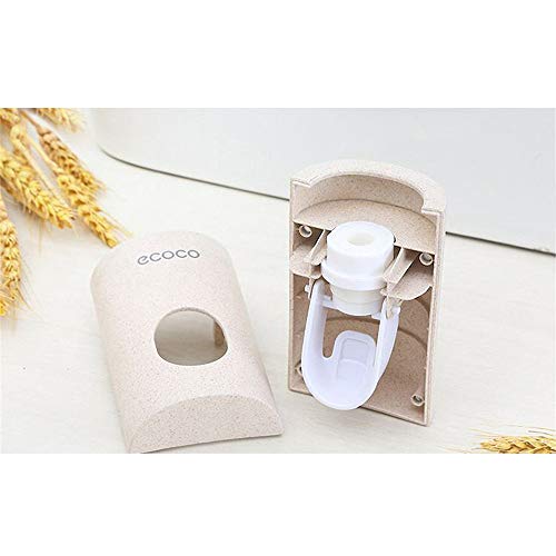 Auto Toothpaste Dispenser Wall-Mount Toothpaste Tube Squeezer Dispenser Creative Bathroom Toothpaste Squeezers (Beige)