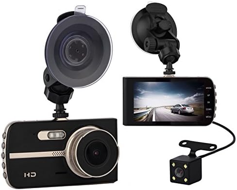 AlwaysOnline 4'' IPS Screen FHD 1080P Front + Rear 290 Degree Angle Car Dash Cam with G-Sensor, Motion Detection, Parking Mode etc.