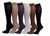 6 Pairs Women's Opaque Spandex Trouser Knee High Socks Queen Size 9-13