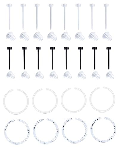 MODRSA Plastic Earrings Studs 20g Clear Ear Retainers for Work, Sports,  Surgery Healing in Kuwait Whizz Retainers