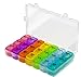 7 Days Pill Organizer Tablet Box Weekly Medication Case Daily AM Morning Noon PM Night Backup Container Compartments Detachable Dispenser (21 Compartment)