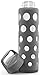 Ello Pure Glass Water Bottle with Silicone Sleeve, 20 oz, Grey Fizz