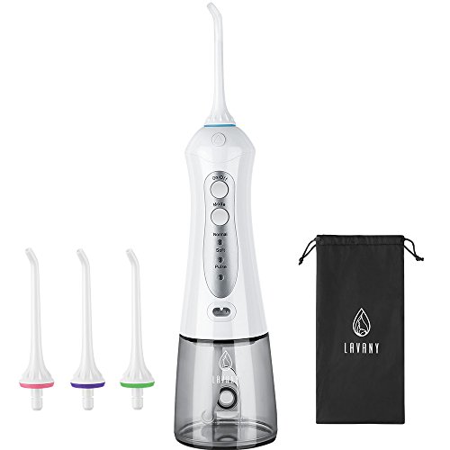 Lavany Portable Oral Irrigator Water Flosser Cordless Water Jet Teeth Rechargeable IPX6 Cordless 200 ml Dental Flosser with 3 Modes, Ideal for Family Travel