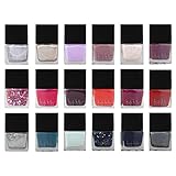 Nicole Miller Nailed It Nail Polish Set, Nail Lacquer DIY Home and Gift Kit for Fingernails and Toenails, 18 Trendy and Glossy Colors (Metallic, Glitter, Gold, Silver, Reds, Blues and Purples)