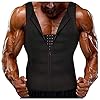 BUZHIDAO Heren sauna zweetvest polyurethaan loopshirt rits afslanken polymeer korset fitness shapewear compressie taille…