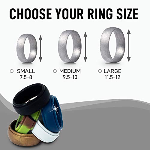EveryRing Men | Men's Silicone Wedding Band or Engagement Ring Alternative | Pack of 5 Active Bands - Medium (9.5-10) - Thumbnail 4