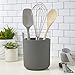 STORi Acrylic Utensil and Kitchen Tool Holder | Rubberized Stone Colored Base