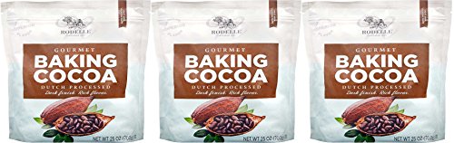 Rodelle Gourmet Baking Cocoa Powder, Dutch Processed, 3 Pack Each 25 oz