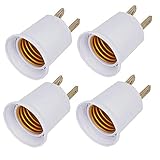 (4PACK) E26/e27 Socket Adapter Converts Outlet to Lamp Socket, 660 Watt, 125 Volt,AC Plug to E26 Two Outlet Light Socket Adapter,white