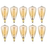 KINGSO 10 Pack E12 Vintage Edison Light Bulbs 40W 110V Antique Dimmable Nostalgic Tungsten Filament Candelabra Base Incandescent Lamp Squirrel Cage Style Bulbs ST48 for Home Light Fixtures