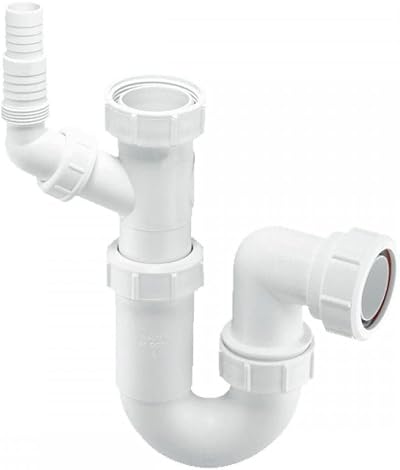 McAlpine WM15 Adjustable Sink Trap 135 Degree Swivel Nozzle White 1.5"
