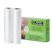 Vacuum Food Sealer Rolls, Sous Vide Bags Meal Sealer Preservation, Thicker, Heavy-Duty Commercial Quality BPA Free Textured Vacuum Sealer Bags For Food Saver and Sous Vide (2, 11" x 16