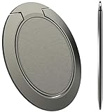 World's Slimmest Phone Ring Holder,Attom Tech Ultra Thin Cell Phone Ring Stand for Magnetic Car Mount Hook - Compatible for iPhone X 8 7 Plus 6S 6 5s 5 SE,Galaxy S8 S7 S6 Edge,Note 8 5 (Black)