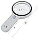 Tojwi 20x Handheld Magnifier Reading Magnifying Glass - Lens with 12 Leds - Lightweight Durable ABS Frame -Perfect for Reading, Crafts, Needlework, Jewelry, Hobbies