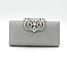 Shiratori Crown Purses and Handbags Evening Bags and Clutches,Silver