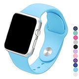 Piwjo Silicone Apple Watch Band and Replacement Iwatch Bands Series 1,Series 2,Series 3 (42mm S/M, Blue)