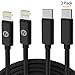 USB C to Lightning Cable fast charging for iPhone X/iPhone 8 iPad pro,Faracent USB Type C to lighnting fast charging cable,Achieve 15-20W at 14.5V/2A for charging 50% in Half hour, 2 packs/3.3FT,Black