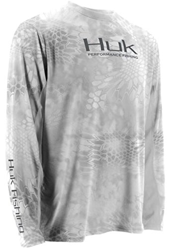 Huk Men's Kryptek Icon Long Sleeve, Yeti-Gray, Medium