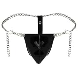 YiZYiF Sexy Men's Mini Briefs Leather Like Thong Underwear Detachable G-string