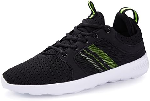 Mens Running Shoes Walking Fashion Breathable Sneakers Athletic Mesh Soft Sole Casual Lightweight Sport Shoes (11, black)