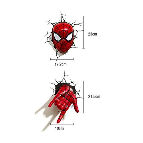 Miracle Avengers Wall Lamp Iron Man Hulk Spider Man Hand Head 3D Captain America Shield Raytheon Ham - //coolthings.us