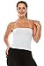 Kurve Women’s Strapless Tube Top - Medium Length Seamless Bandeau Stretchy Sexy Bra Tops, UPF 50+ (Made in USA), White, X-Small/Medium