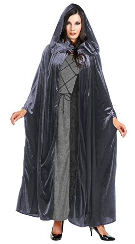 Panne velvet hooded cloak costume accessory - one size - chest si…