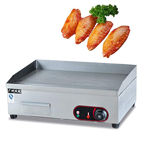 Electric Griddle Grill Machine,3000 W Heavy Duty Adjustable Temperature Commercial Control Electric Countertop Griddle Grill Stainless Steel