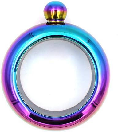 YDDDD Bracelet Bangle Flask Drinking Stainless Steel Whiskey Hidden Hip Flasket Jewelry Gift For Her (3.5 oz Rainbow)