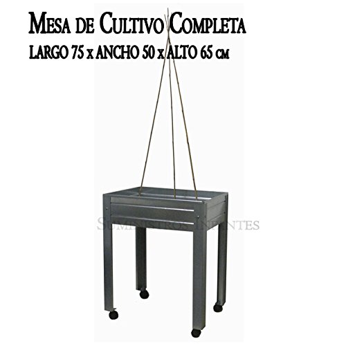 MESA DE CULTIVO COMPLETA Acero Galvanizado. Medidas: Largo 75cm x ...
