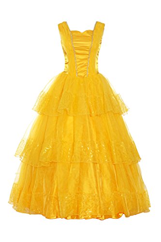 ReliBeauty Womens Princess Belle Costume Tiered Dress up