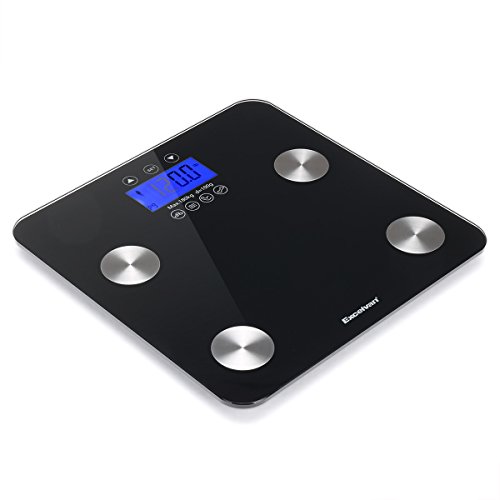 Digital Body Weight Scale, Body Composition Analyzer Health Monitor with Large Backlit Display, 7 Accurate Metrics Measurements, 396 pounds (Black)